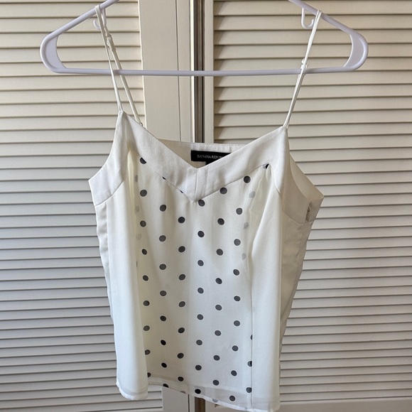 Banana Republic Tops - Banana Republic White and Black Polka Dot Camisole